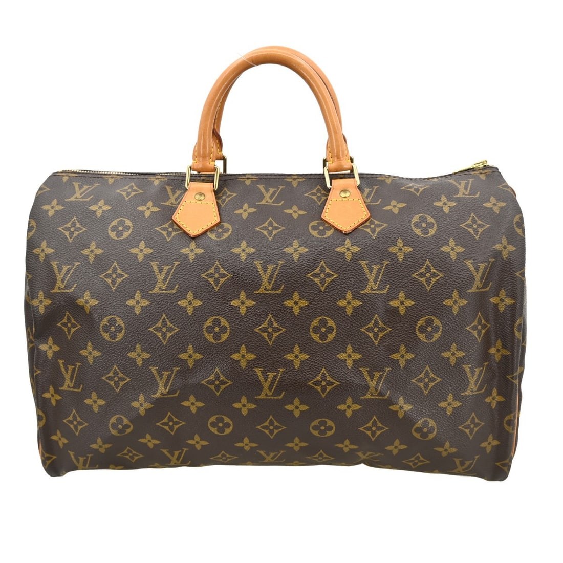 Louis Vuitton Speedy 40 Monogram Canvas Duffle Bag M41522: Louis Vuitton Speedy 40 Monogram Canvas Duffle Bag M41522 This Louis Vuitton Speedy 40 duffle handbag features the signature Monogram canvas leather exterior in brown with double handles and a zip clo