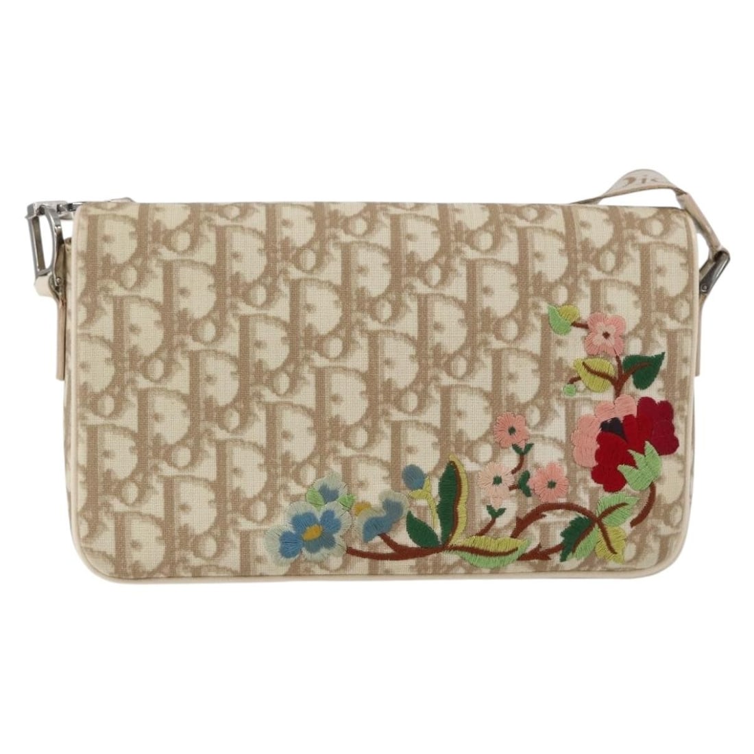 Christian Dior Trotter Canvas Shoulder Bag Beige 23cm by 15cm by 6cm: Christian Dior Trotter Canvas Shoulder Bag Beige 23cm by 15cm by 6cm Christian Dior Trotter shoulder bag crafted from beige canvas, designed for women. It features a shoulder strap and metal fittings 