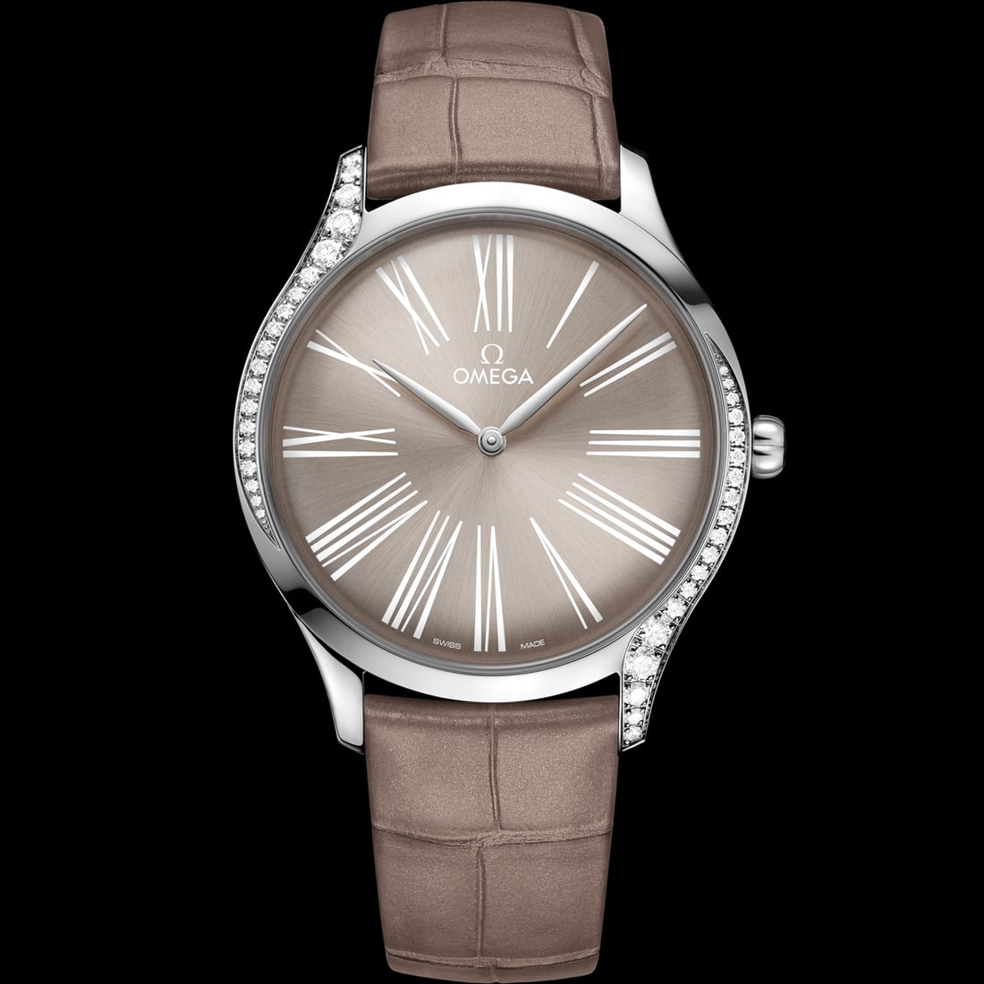 De Ville Tresor Taupe Watch Ref 428.18.39.60.13.001 on Leather with Card: De Ville Tresor Taupe Watch Ref 428.18.39.60.13.001 on Leather with Card The Omega De Ville Tresor features a taupe brown dial complemented by a matching taupe brown leather bracelet. Its smooth bezel
