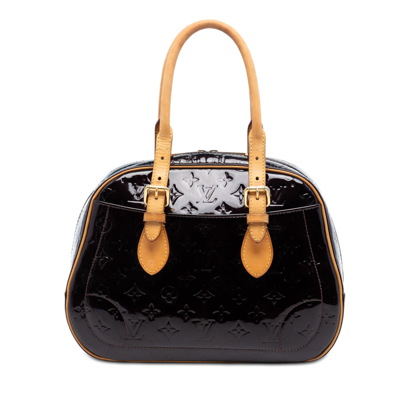 Louis Vuitton Summit Drive Vernis Leather Purple Handbag with Slip Pockets: Louis Vuitton Summit Drive Vernis Leather Purple Handbag with Slip Pockets The Louis Vuitton Monogram Vernis Summit Drive features a vernis leather body with rolled vachetta leather handles, a top zip