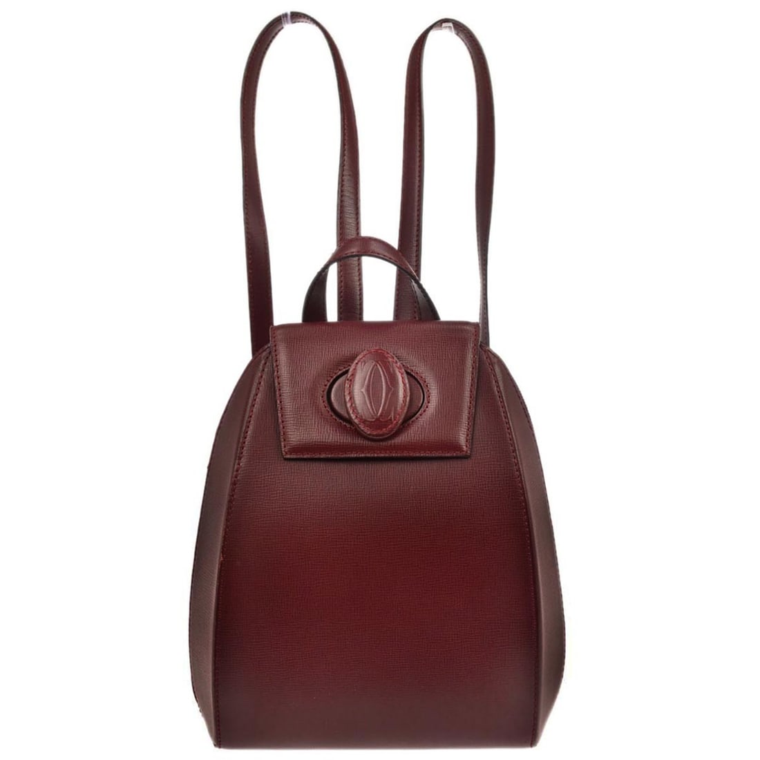 Cartier Bordeaux Leather Medium Backpack with Adjustable Strap and Logo Accent (1 of 11)