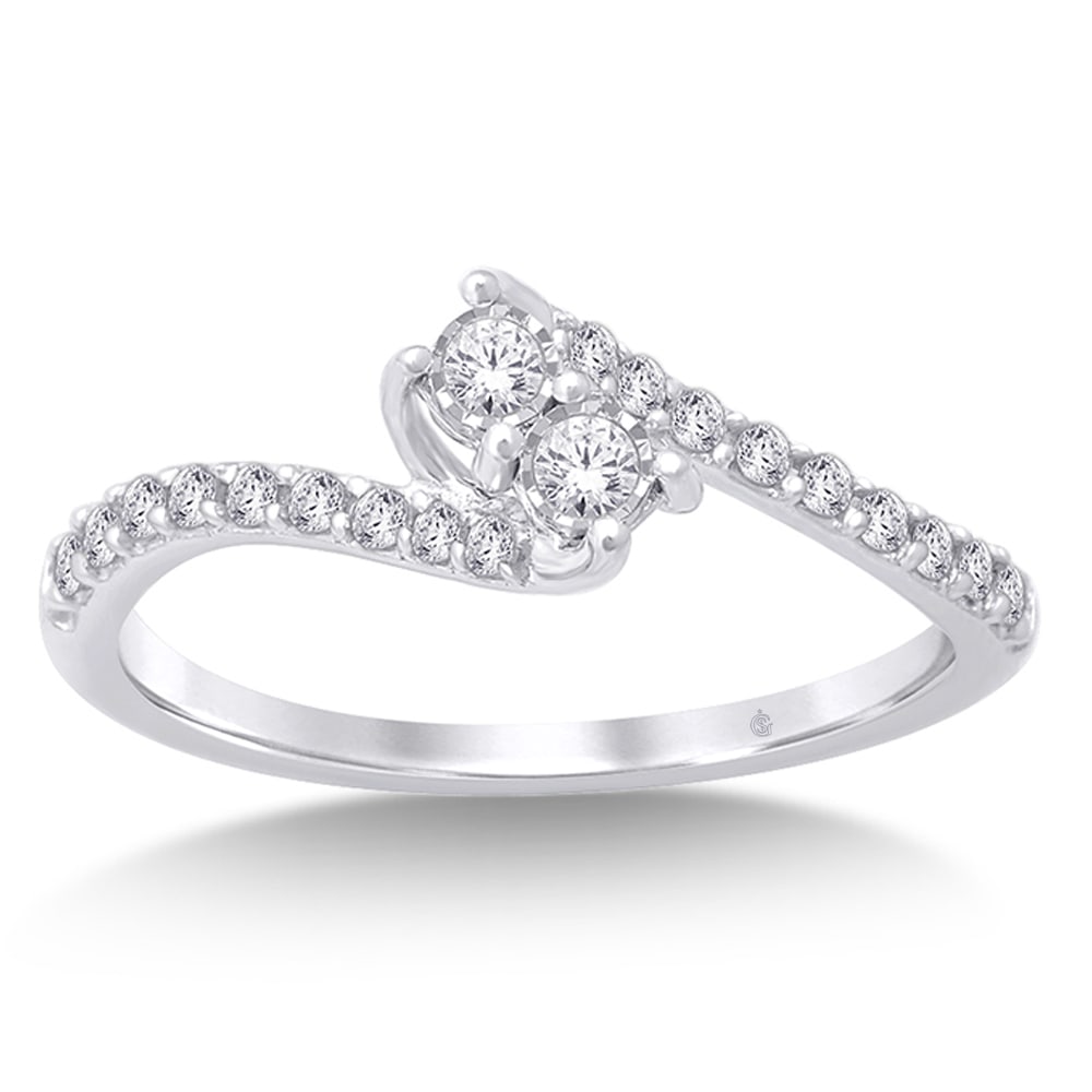 14K White Gold 1/4 Ct.Tw. Diamond Fashion Ring: 14K White Gold 1/4 Ct.Tw. Diamond Fashion Ring This beautiful ring is available in 14K White Gold. There are 20 round diamonds with a total carat weight of 1/4 Ct.Tw. set in a prong setting. 14k White