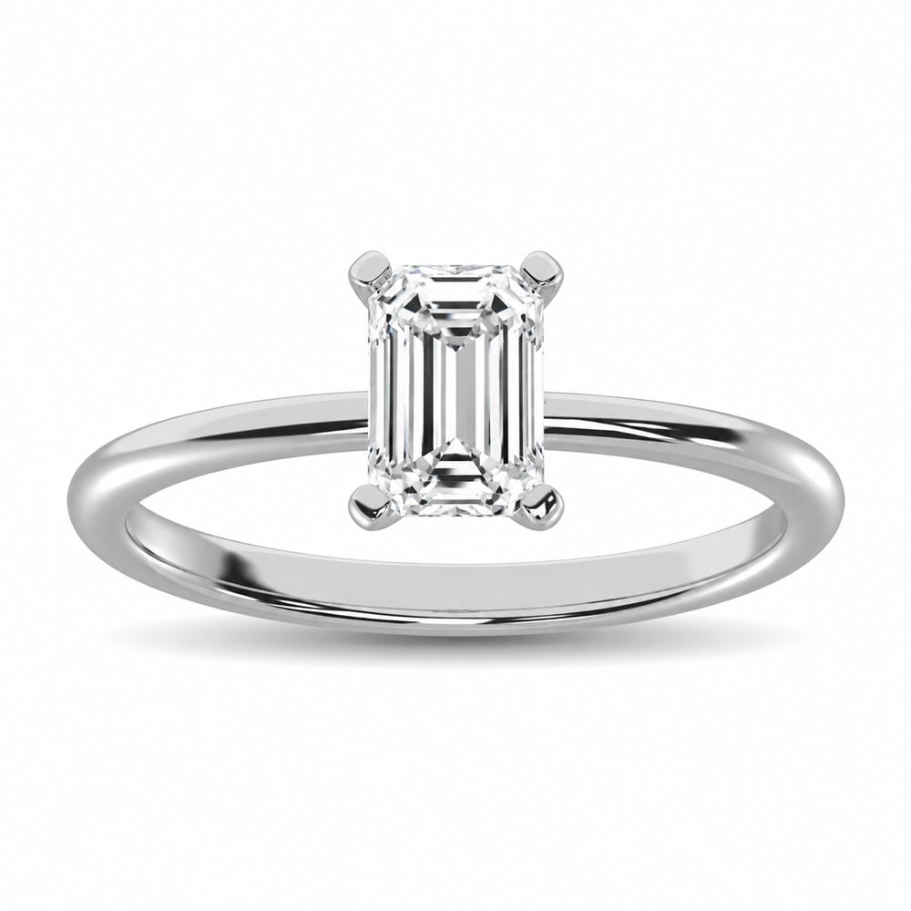 14K White Gold Lab Grown Diamond 1 1/2 Ct.Tw. IGI Certified Emerald Shape Solitaire (Available from (1 of 3)