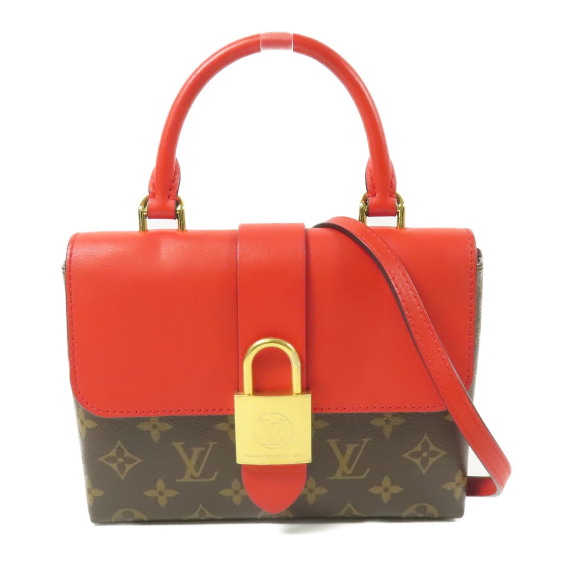 Louis Vuitton Locky BB Shoulder Bag Monogram Brown Red GHW M44322 (1 of 15)