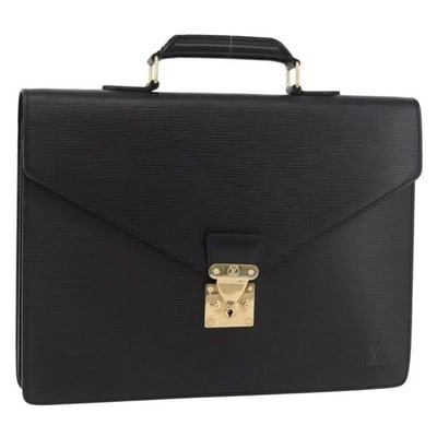 Louis Vuitton Epi Leather Black Business Bag M54422: Louis Vuitton Epi Leather Black Business Bag M54422 This Louis Vuitton Epi Serviette Conseiller business bag features a classic black Epi leather construction, offering a refined and professional appe