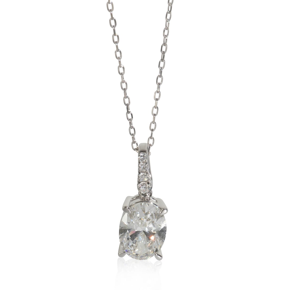 1.56 ctw 14K White Gold Lab-Grown Diamond Pendant VVS2 IGI Certified: 1.56 ctw 14K White Gold Lab-Grown Diamond Pendant VVS2 IGI Certified This exquisite 1.56 ctw pendant features a stunning lab-grown diamond in a round brilliant shape. Crafted from 14K white gold, the 