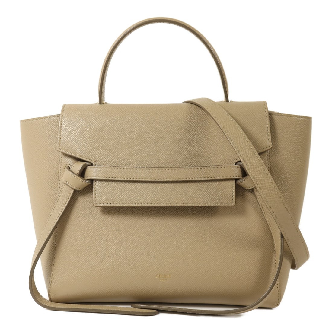 CELINE Micro Belt Bag Beige Calfskin Leather Shoulder Bag GHW: CELINE Micro Belt Bag Beige Calfskin Leather Shoulder Bag GHW This CELINE Micro Belt Bag is crafted from beige calfskin leather and designed for versatile use as a 2-way shoulder bag. It features a st