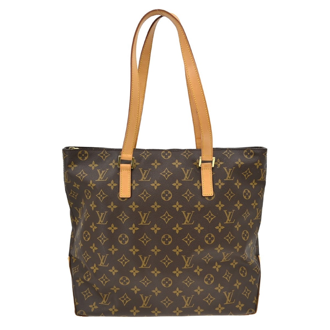 Louis Vuitton Cabas Mezzo Monogram Canvas Large Tote Bag M51151: Louis Vuitton Cabas Mezzo Monogram Canvas Large Tote Bag M51151 This Louis Vuitton Cabas Mezzo tote bag features the iconic Monogram canvas leather exterior with brown leather double handles and a zip