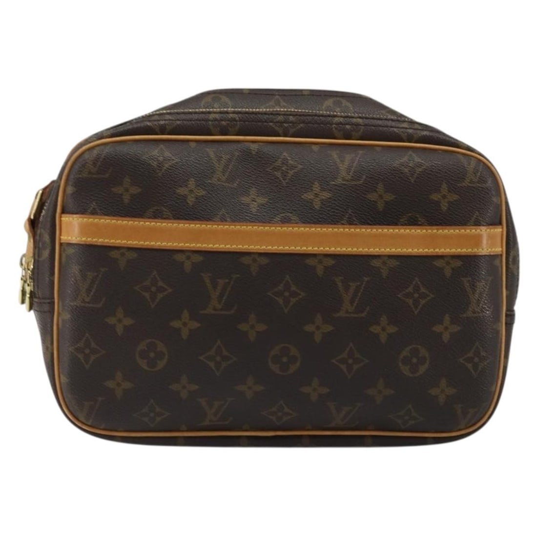 Reporter Shoulder Bag in Monogram Canvas by Louis Vuitton: Reporter Shoulder Bag in Monogram Canvas by Louis Vuitton This Louis Vuitton Reporter Bag features the signature Monogram Canvas in brown. Designed as a unisex accessory, it offers ample space and a p