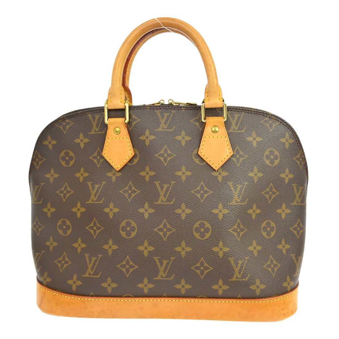 Louis Vuitton Alma Monogram Canvas Handbag Brown M51130: Louis Vuitton Alma Monogram Canvas Handbag Brown M51130 This Louis Vuitton Alma handbag features the iconic Monogram canvas and classic double handles in beige. Designed in a medium size, it includes 