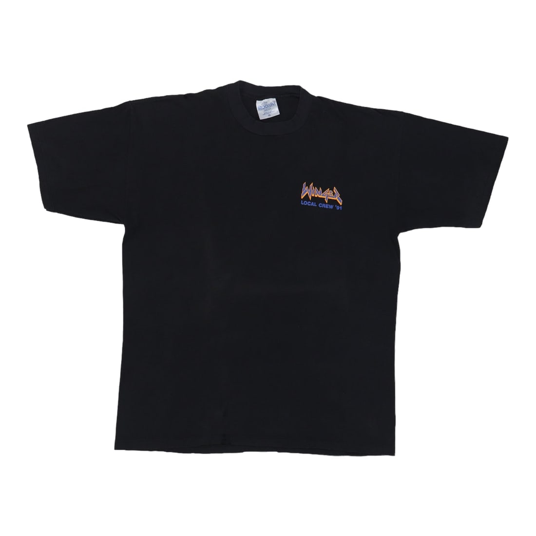 Vintage 1991 Winger Local Crew Black Cotton Tour T-Shirt Extra Large: Vintage 1991 Winger Local Crew Black Cotton Tour T-Shirt Extra Large This is an original vintage 1991 Winger Local Crew Tour Shirt. It is a true vintage piece from the 1990s and not a modern reproduct