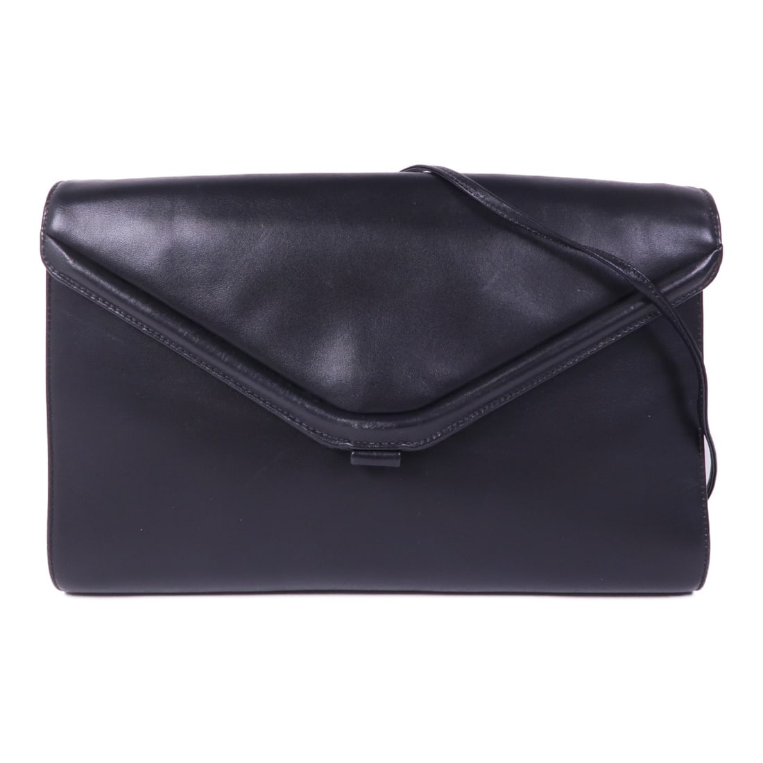 GIVENCHY Black Calfskin Leather Shoulder Bag GHW: GIVENCHY Black Calfskin Leather Shoulder Bag GHW This GIVENCHY shoulder bag combines elegance and practicality in a sleek design. Crafted from luxurious black calfskin leather, it features a classic s
