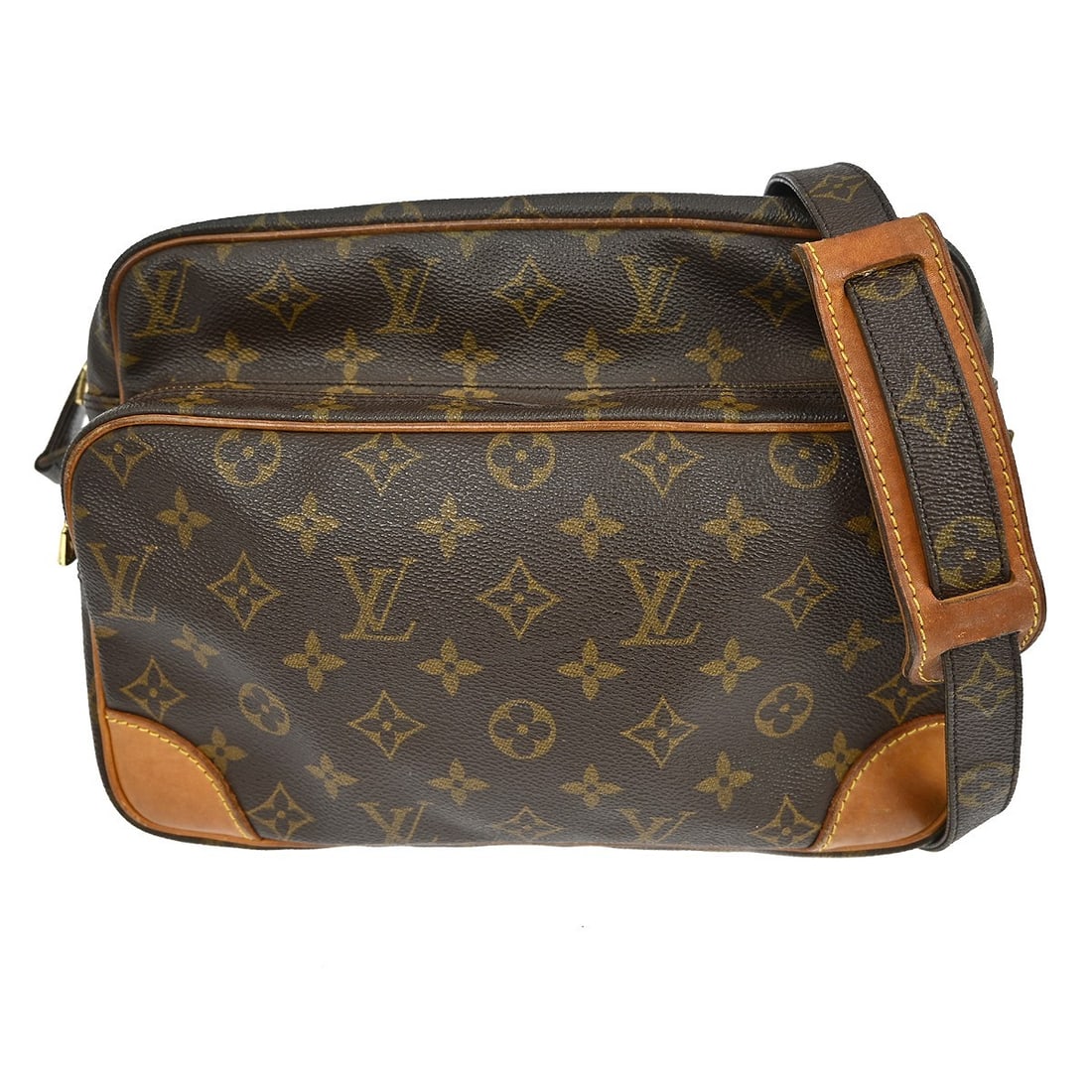 Louis Vuitton Nile Monogram Canvas Shoulder and Crossbody Bag M45244: Louis Vuitton Nile Monogram Canvas Shoulder and Crossbody Bag M45244 This Louis Vuitton Nile crossbody shoulder bag features the iconic Monogram canvas leather exterior with brown leather trim and a b