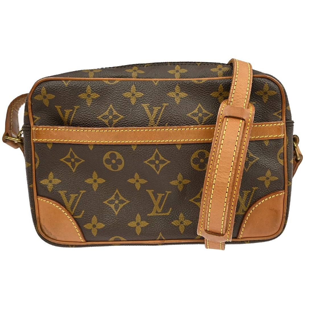 Louis Vuitton Trocadero 24 Monogram Medium Shoulder Bag M51276 Brown Leather: Louis Vuitton Trocadero 24 Monogram Medium Shoulder Bag M51276 Brown Leather This Louis Vuitton Trocadero 24 shoulder bag features the iconic Monogram pattern on brown leather with gold-tone hardware.