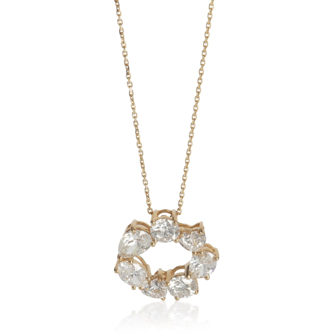 Lab-Grown Diamond 14K Yellow Gold Pendant 4.98 Carats with IGI Paperwork: Lab-Grown Diamond 14K Yellow Gold Pendant 4.98 Carats with IGI Paperwork This women's pendant features a 1.06 carat pear-shaped lab-grown diamond as the main stone, set in 14K yellow gold. The pendant