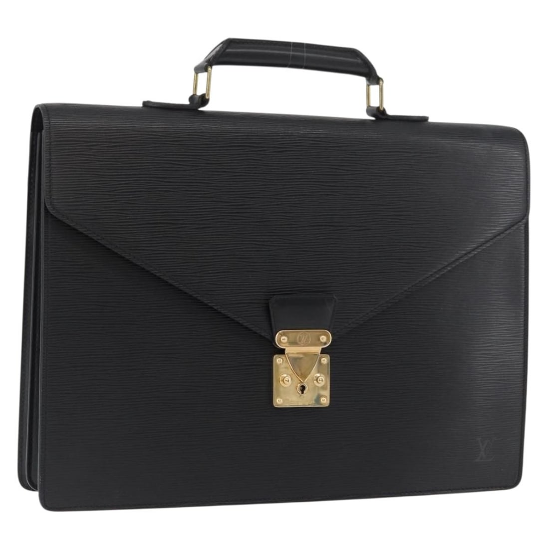 Louis Vuitton Epi Leather Serviette Conseiller Black Business Briefcase M54422: Louis Vuitton Epi Leather Serviette Conseiller Black Business Briefcase M54422 This Louis Vuitton Epi Serviette Conseiller business bag features a sleek black Epi leather exterior and is designed for 