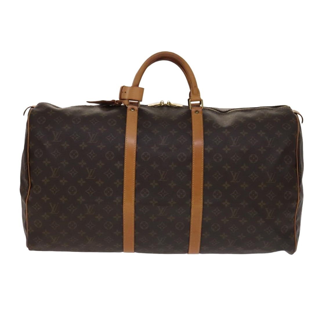 Keepall Monogram Canvas Travel Bag by Louis Vuitton Unisex 60cm: Keepall Monogram Canvas Travel Bag by Louis Vuitton Unisex 60cm This Louis Vuitton Keepall Bag features the signature monogram canvas in brown and is designed for unisex use. The bag shows some signs 