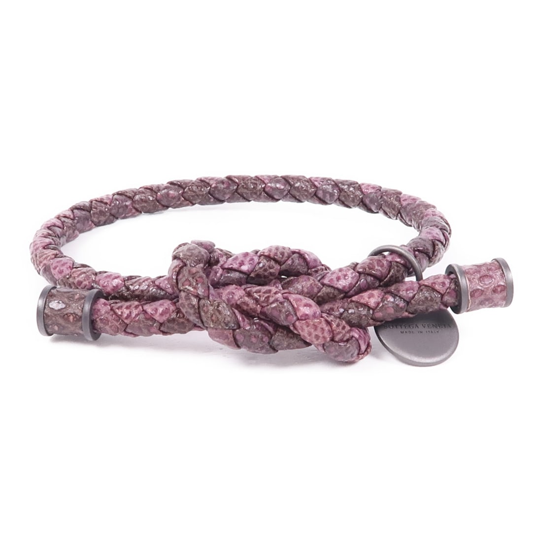 Bottega Veneta Purple Calfskin Leather Unisex Bracelet Made in Italy: Bottega Veneta Purple Calfskin Leather Unisex Bracelet Made in Italy This Bottega Veneta bracelet is crafted from purple calfskin leather, offering a stylish and versatile accessory suitable for both 