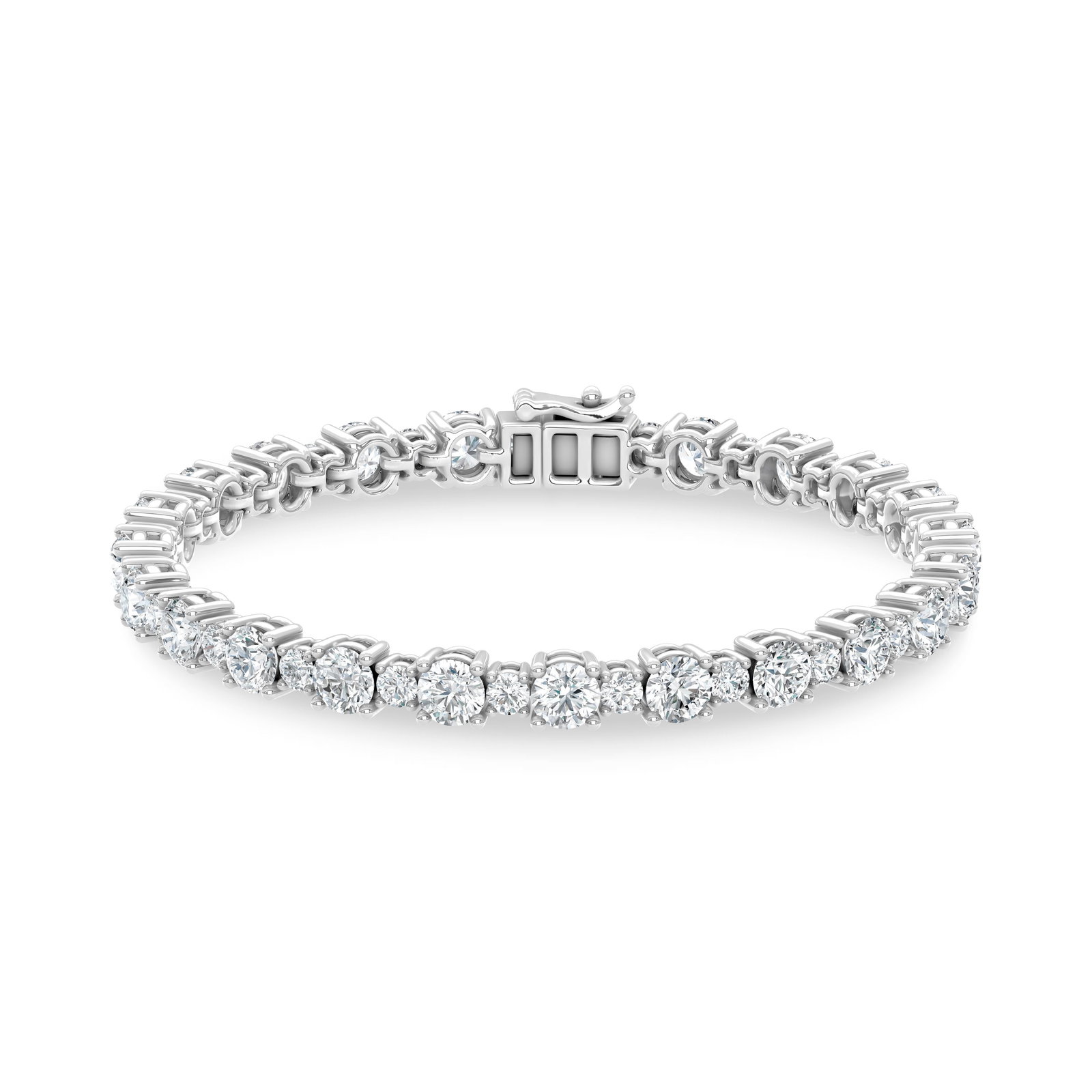 14K White Gold Lab Grown Diamond 9 1/3 Ct.Tw. Fancy Bracelet: 14K White Gold Lab Grown Diamond 9 1/3 Ct.Tw. Fancy Bracelet Designed in polished 14K White Gold, this fashion bracelet features lab grown diamonds totaling 9 1/3 Ct.Tw., offering refined elegance and