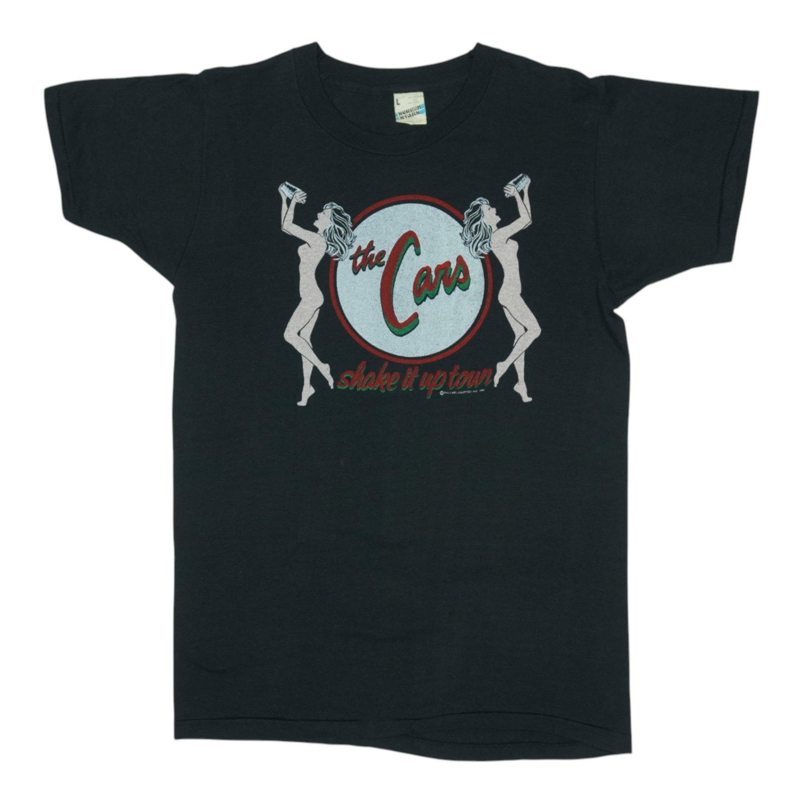 Vintage 1982 The Cars Tour Black Cotton Band Shirt Extra Large: Vintage 1982 The Cars Tour Black Cotton Band Shirt Extra Large This is an original vintage 1982 The Cars On The Road Tour shirt featuring front and back graphics. The shirt is made from 100% cotton in