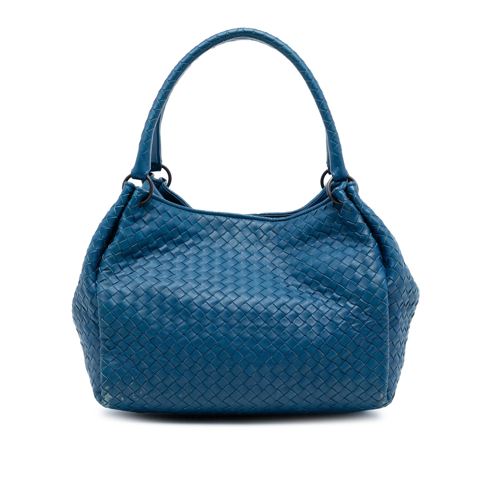Bottega Veneta Blue Woven Leather Parachute Tote Bag (1 of 7)