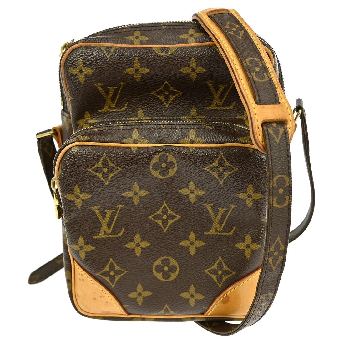 Louis Vuitton Amazon Monogram Canvas Medium Crossbody Bag M45236: Louis Vuitton Amazon Monogram Canvas Medium Crossbody Bag M45236 This Louis Vuitton Amazone crossbody bag features the iconic monogram canvas leather exterior with brown accents. Designed with a zip c