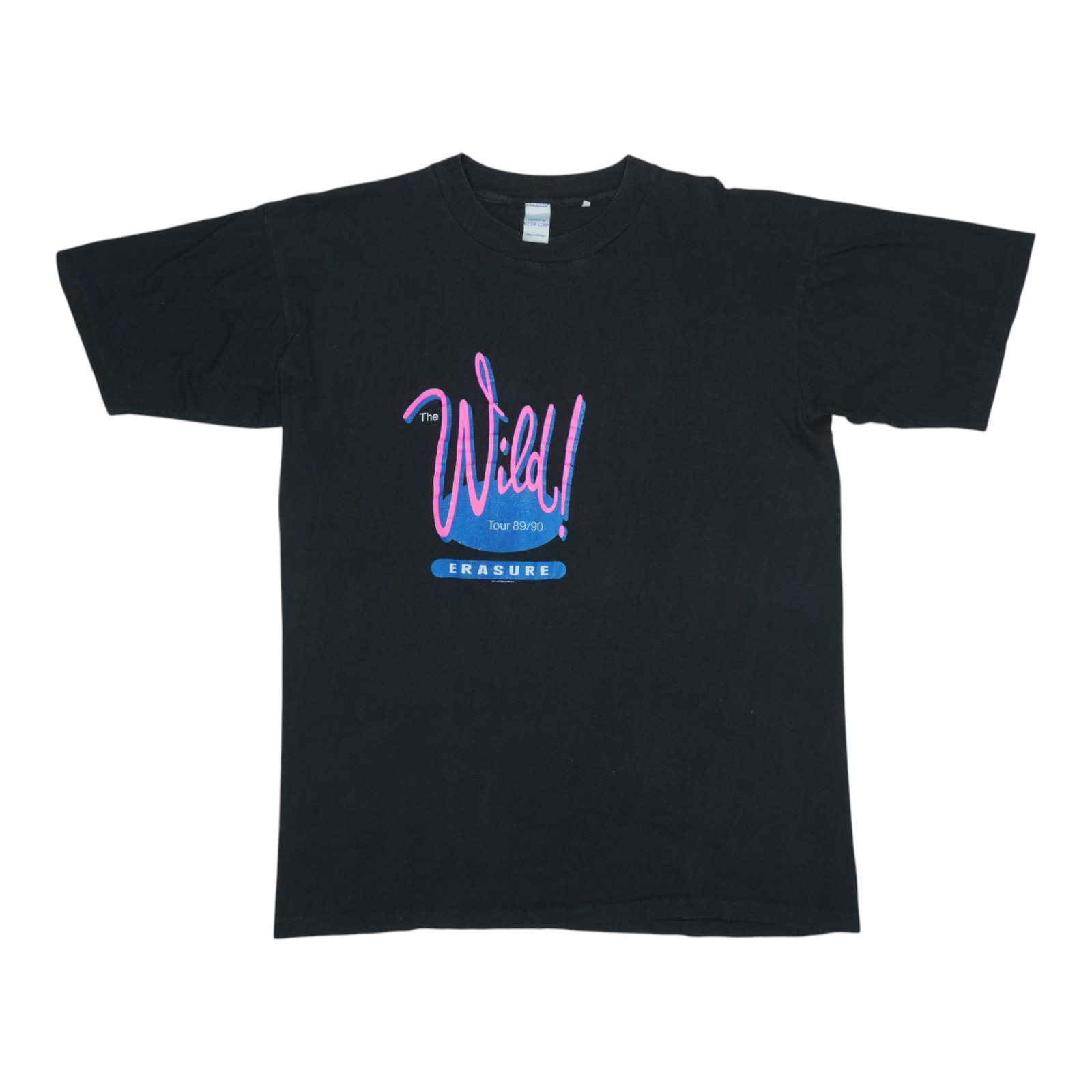 Vintage 1989 Erasure Wild Tour Black Cotton T Shirt Extra Large: Vintage 1989 Erasure Wild Tour Black Cotton T Shirt Extra Large This is an original vintage 1989 Erasure Wild Tour shirt, not a modern reproduction. The shirt features no back graphics and is made of 