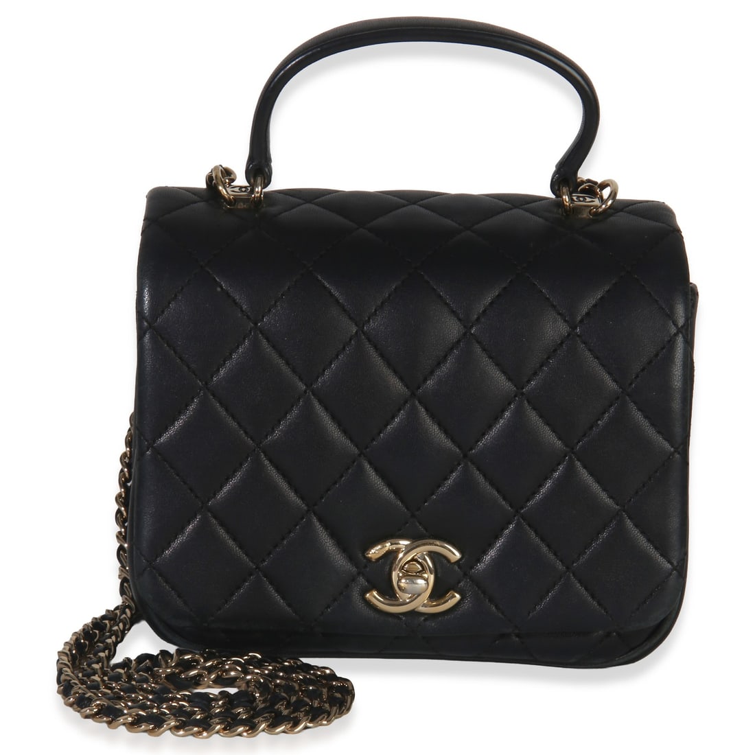 Chanel Mini Citizen Chic Black Lambskin Quilted Shoulder Flap Bag: Chanel Mini Citizen Chic Black Lambskin Quilted Shoulder Flap Bag This Chanel Mini Citizen Chic Flap Bag features black quilted lambskin leather with gold-tone hardware. It has a turnlock closure and 