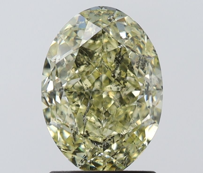 Loose Diamond - OVAL 2.02ct Fancy Light Yellow I1: Loose Diamond - OVAL 2.02ct Fancy Light Yellow I1 Source: Natural Shape: OVAL Carats: 2.02 Color: Fancy Light Yellow Certification: GIA Video:
