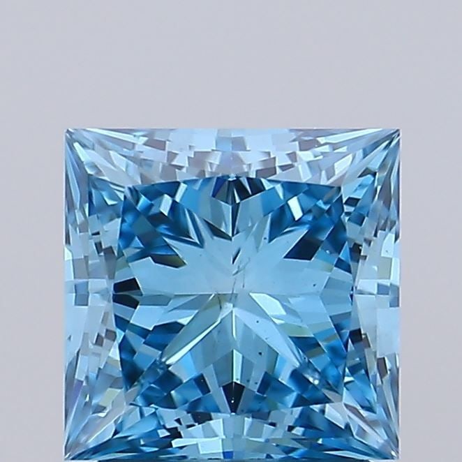 Loose Diamond - PRINCESS 1.71ct Fancy Vivid Blue VS1: Loose Diamond - PRINCESS 1.71ct Fancy Vivid Blue VS1 Source: This is a real non-mined Diamond that has been grown in a lab Shape: PRINCESS Carats: 1.71 Color: Fancy Vivid Blue Certification: IGI