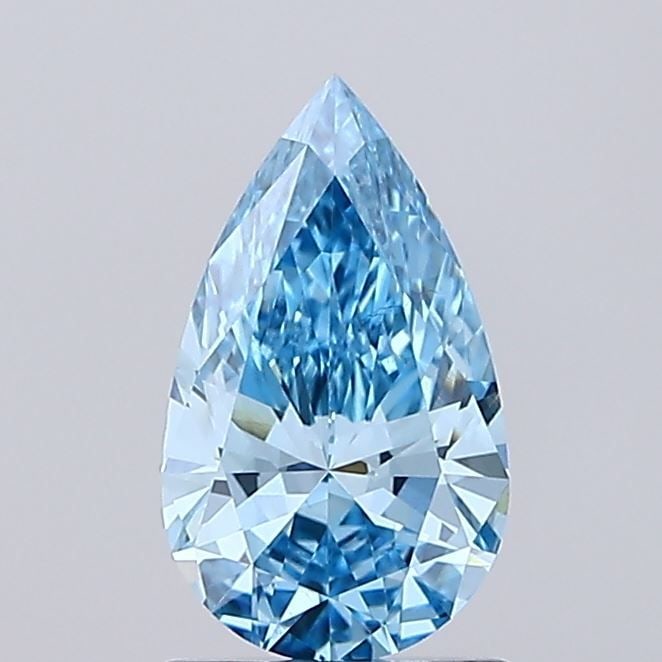 Loose Diamond - PEAR 1.02ct Fancy Vivid Blue VS2: Loose Diamond - PEAR 1.02ct Fancy Vivid Blue VS2 Source: This is a real non-mined Diamond that has been grown in a lab Shape: PEAR Carats: 1.02 Color: Fancy Vivid Blue Certification: IGI Video:
