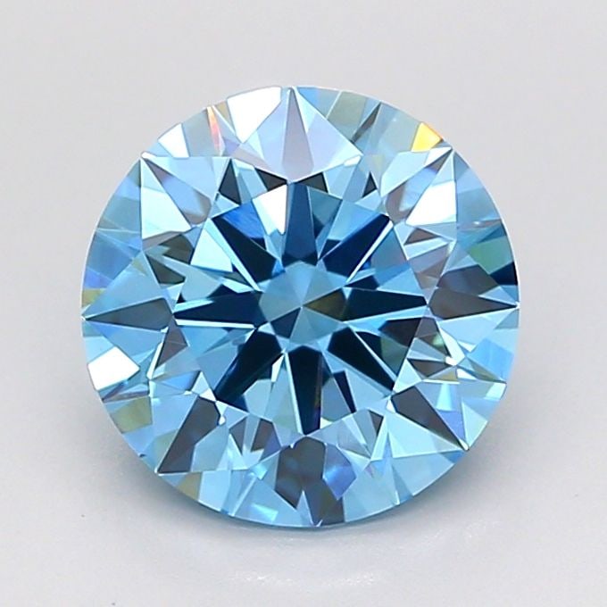 Ideal Loose Diamond - ROUND 2.01ct Fancy Vivid Blue VS1: Ideal Loose Diamond - ROUND 2.01ct Fancy Vivid Blue VS1 Source: This is a real non-mined Diamond that has been grown in a lab Shape: ROUND Carats: 2.01 Color: Fancy Vivid Blue Certification: IGI