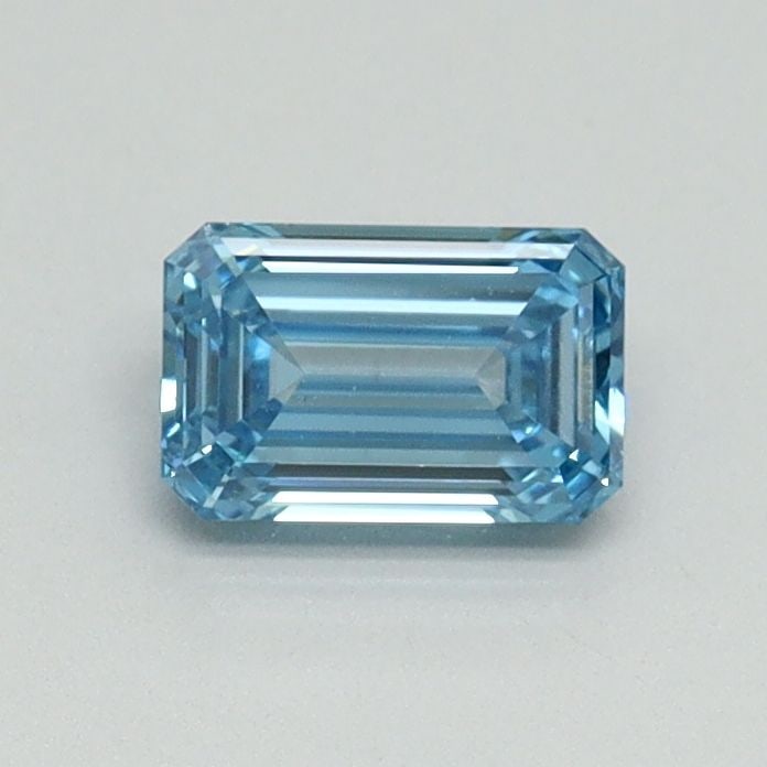 Loose Diamond - EMERALD 0.51ct Fancy Vivid Blue VS2: Loose Diamond - EMERALD 0.51ct Fancy Vivid Blue VS2 Source: This is a real non-mined Diamond that has been grown in a lab Shape: EMERALD Carats: 0.51 Color: Fancy Vivid Blue Certification: IGI Video: