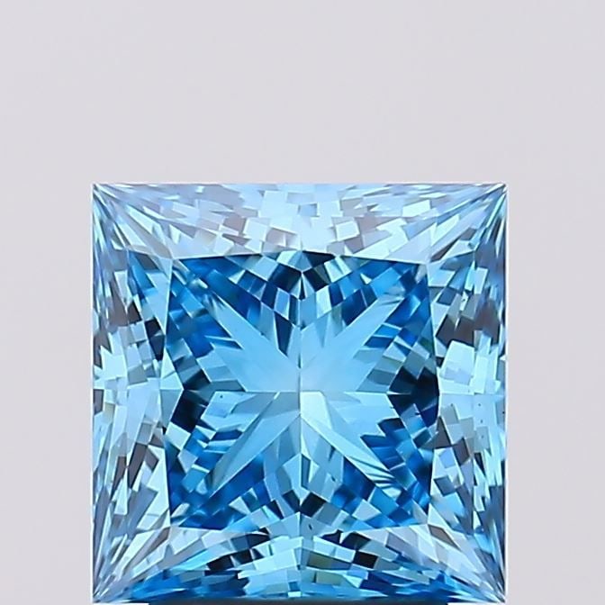 Loose Diamond - PRINCESS 3.05ct Fancy Vivid Blue VS2: Loose Diamond - PRINCESS 3.05ct Fancy Vivid Blue VS2 Source: This is a real non-mined Diamond that has been grown in a lab Shape: PRINCESS Carats: 3.05 Color: Fancy Vivid Blue Certification: IGI Video