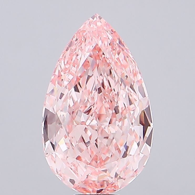 Loose Diamond - PEAR 15.58ct Fancy Vivid Pink VS1: Loose Diamond - PEAR 15.58ct Fancy Vivid Pink VS1 Source: This is a real non-mined Diamond that has been grown in a lab Shape: PEAR Carats: 15.58 Color: Fancy Vivid Pink Certification: IGI Video:
