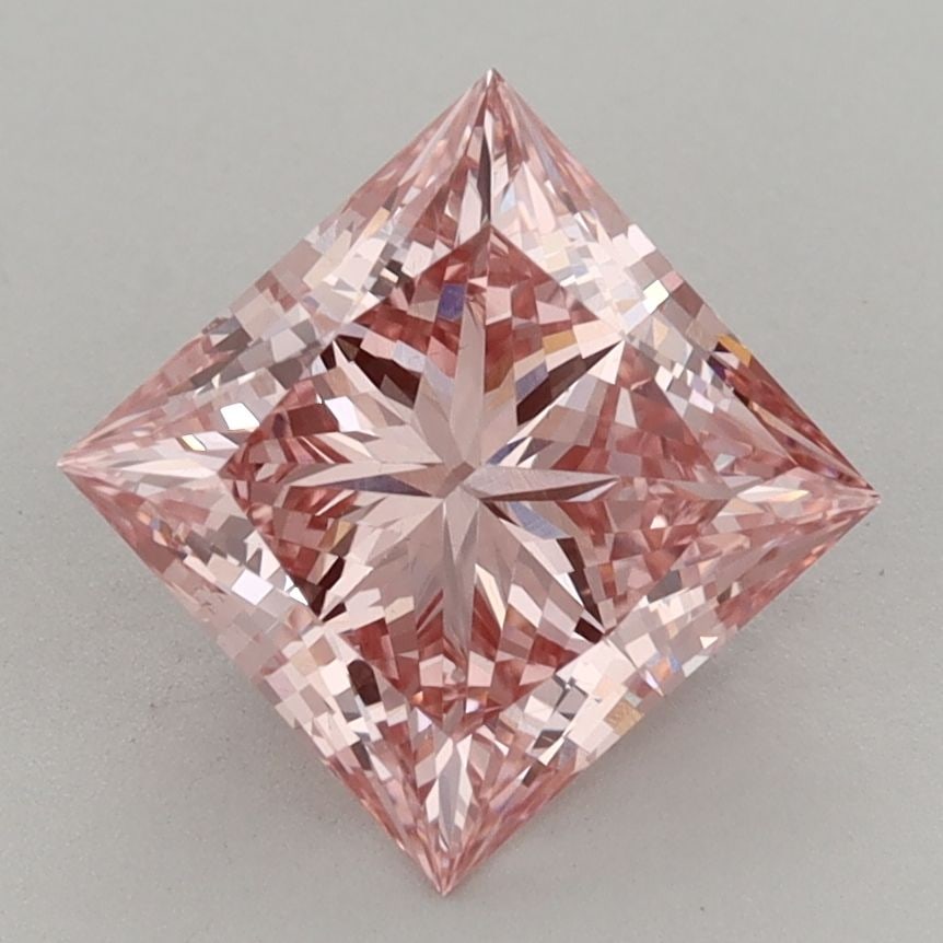 Loose Diamond - PRINCESS 2.45ct Fancy Vivid Pink VS1: Loose Diamond - PRINCESS 2.45ct Fancy Vivid Pink VS1 Source: This is a real non-mined Diamond that has been grown in a lab Shape: PRINCESS Carats: 2.45 Color: Fancy Vivid Pink Certification: IGI Video