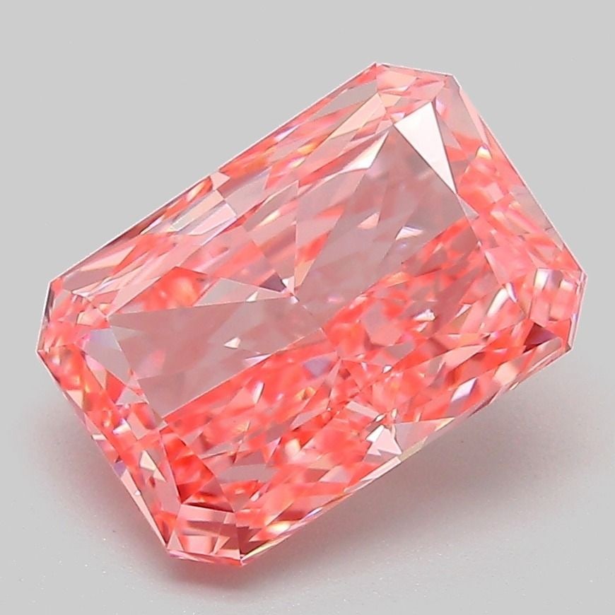 Loose Diamond - RADIANT 3.0ct Fancy Vivid Pink VVS2: Loose Diamond - RADIANT 3.0ct Fancy Vivid Pink VVS2 Source: This is a real non-mined Diamond that has been grown in a lab Shape: RADIANT Carats: 3.0 Color: Fancy Vivid Pink Certification: IGI Video: