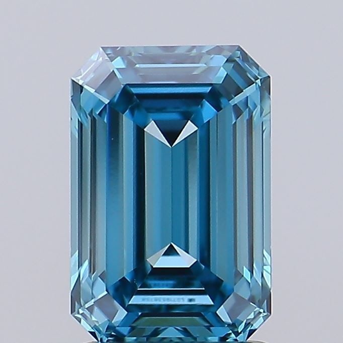 Loose Diamond - EMERALD 1.52ct Fancy Vivid Blue VVS2: Loose Diamond - EMERALD 1.52ct Fancy Vivid Blue VVS2 Source: This is a real non-mined Diamond that has been grown in a lab Shape: EMERALD Carats: 1.52 Color: Fancy Vivid Blue Certification: IGI Video: