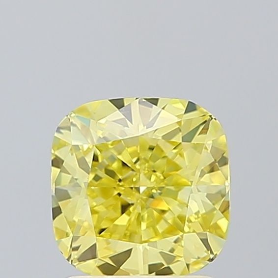 Loose Diamond - CUSHION BRILLIANT 1.55ct Fancy Vivid Yellow VS1: Loose Diamond - CUSHION BRILLIANT 1.55ct Fancy Vivid Yellow VS1 Source: This is a real non-mined Diamond that has been grown in a lab Shape: CUSHION BRILLIANT Carats: 1.55 Color: Fancy Vivid Yellow