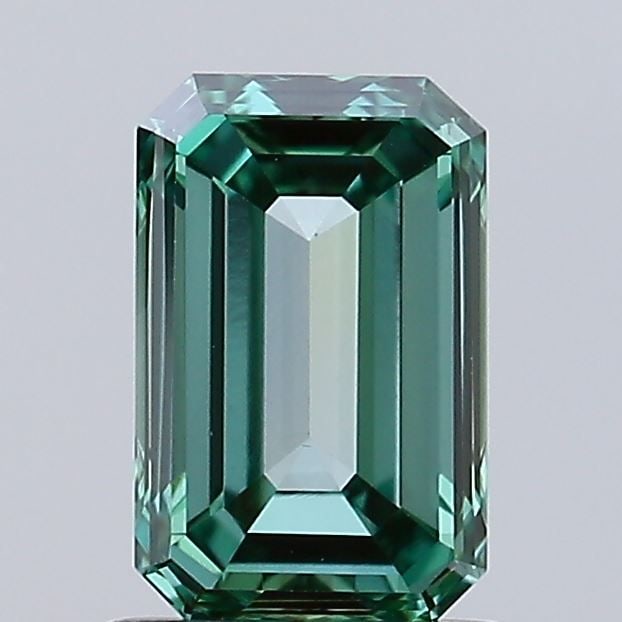 Loose Diamond - EMERALD 0.93ct Fancy Vivid Green VS1: Loose Diamond - EMERALD 0.93ct Fancy Vivid Green VS1 Source: This is a real non-mined Diamond that has been grown in a lab Shape: EMERALD Carats: 0.93 Color: Fancy Vivid Green Certification: IGI Video