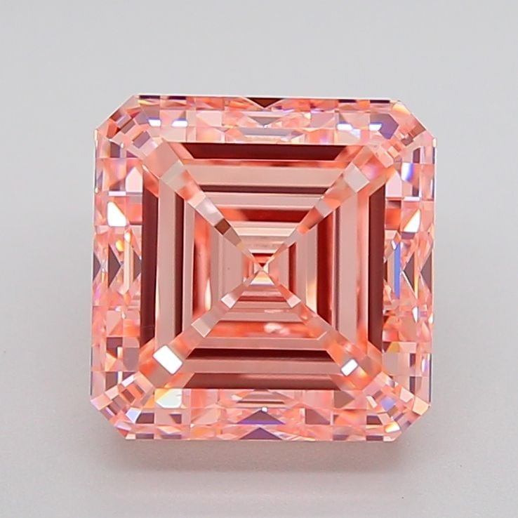 Loose Diamond - ASSCHER 5.01ct Fancy Intense Pink VS1: Loose Diamond - ASSCHER 5.01ct Fancy Intense Pink VS1 Source: This is a real non-mined Diamond that has been grown in a lab Shape: ASSCHER Carats: 5.01 Color: Fancy Intense Pink Certification: IGI Vid