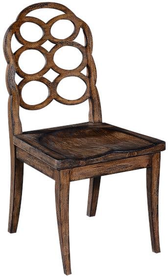 Midtown Rustic Pecan Transitional Side Chair Saddle Seat (1 of 4)
