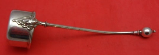 George Sharp Sterling Silver Bouillon Ladle Face Design 9 1/8 Inch: George Sharp Sterling Silver Bouillon Ladle Face Design 9 1/8 Inch This exquisite bouillon ladle, crafted from sterling silver, showcases the artistry of George Sharp. Measuring 9 1/8 inches, it featu