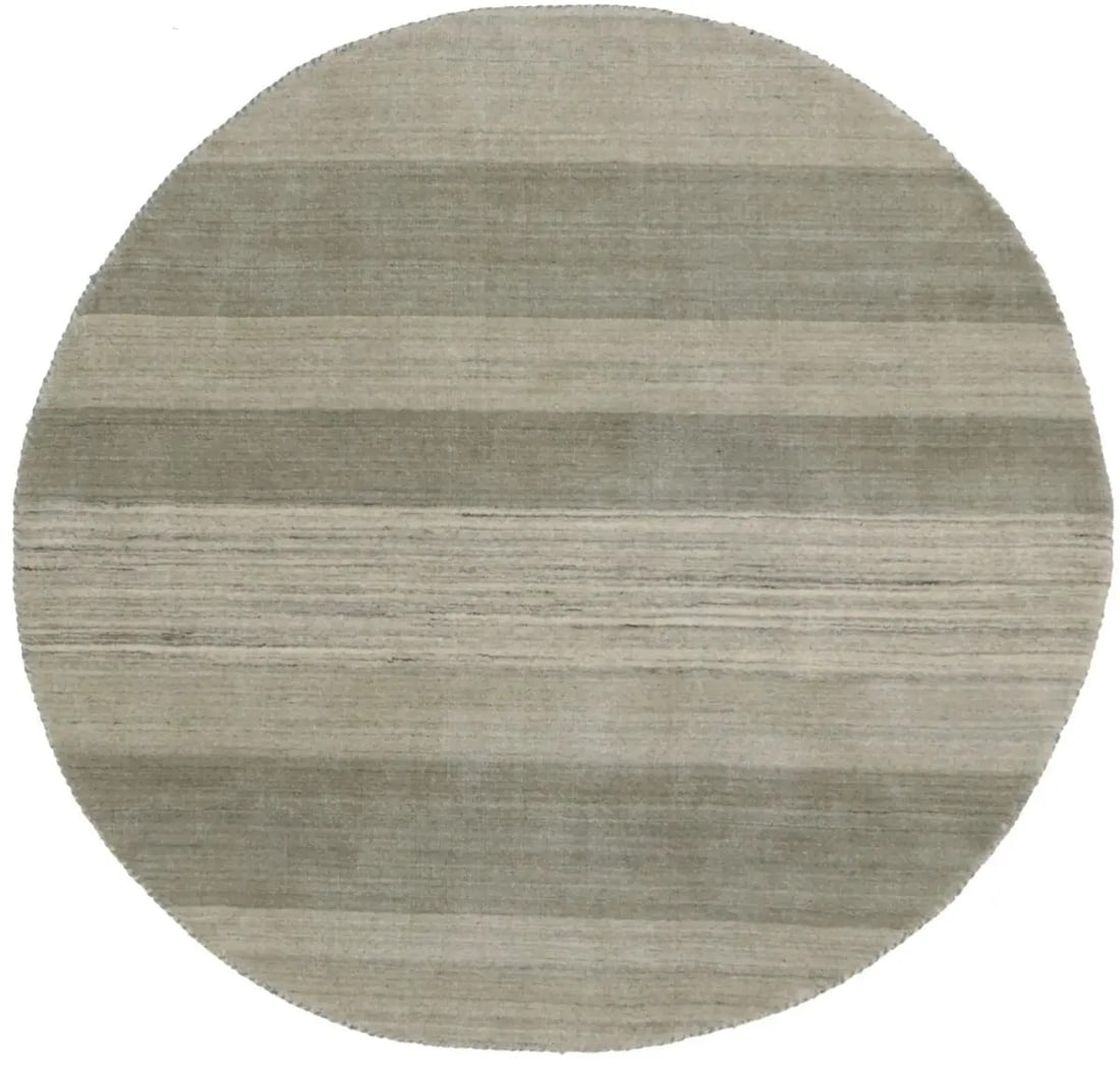 Round 5'1 Wool Gabbeh Rug Modern Multicolor Striped Tribal Design Hand-Loomed: Round 5'1 Wool Gabbeh Rug Modern Multicolor Striped Tribal Design Hand-Loomed This hand-loomed Gabbeh rug features a vibrant multicolored striped design in a round shape, crafted from wool. The rug me