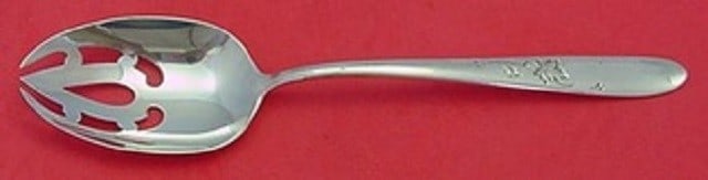 Reed and Barton Autumn Leaves Sterling Silver Slotted Spoon 8.5 Inch (1 of 1)