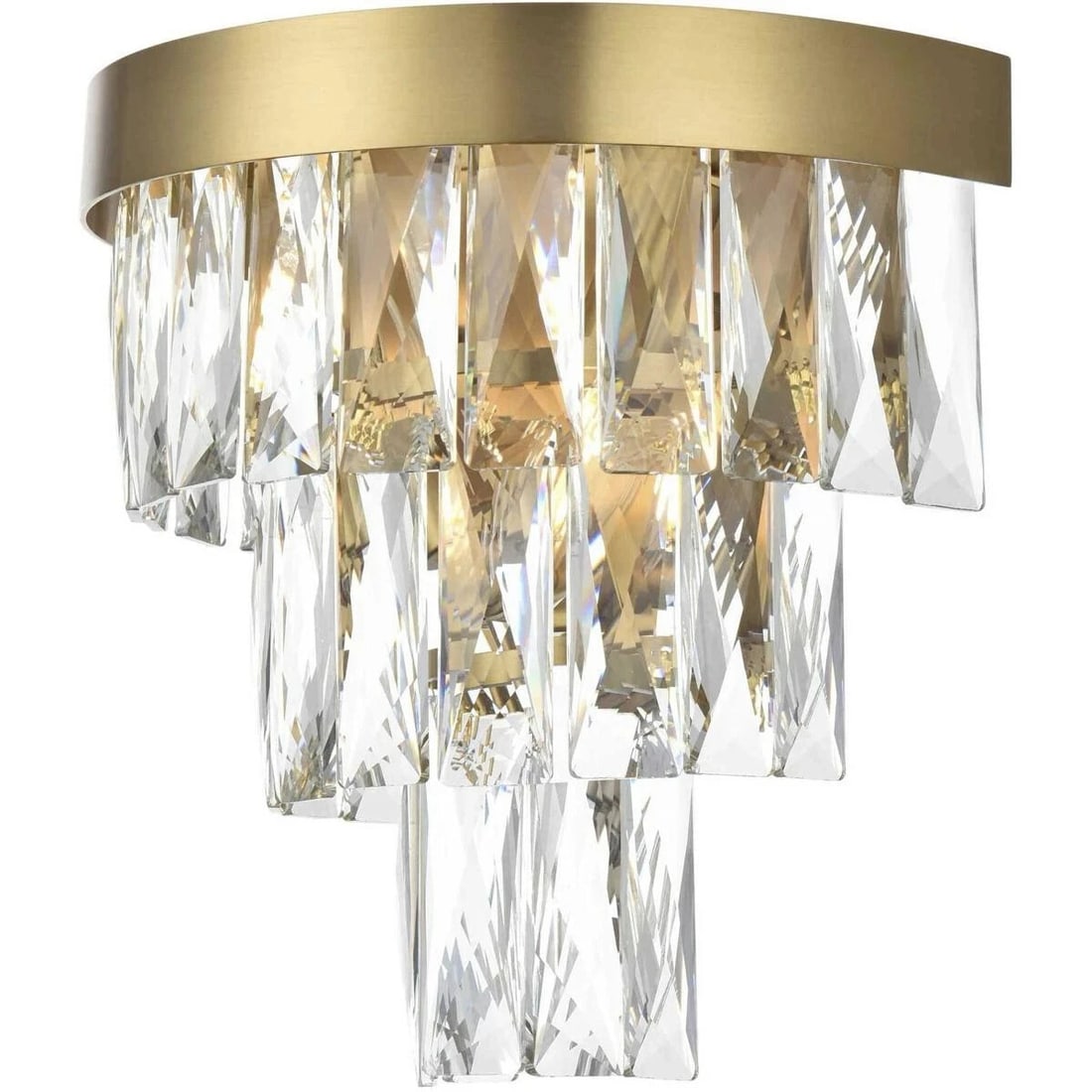 Josephine Satin Gold Crystal Wall Sconce 2 Light (1 of 7)