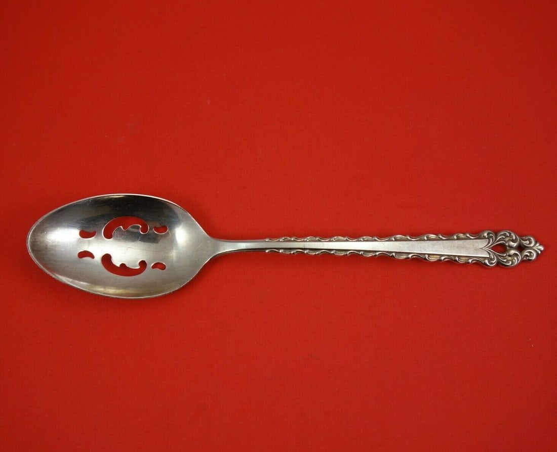 International Sterling Silver La Strada Slotted Serving Spoon 8 3/4" (1 of 3)