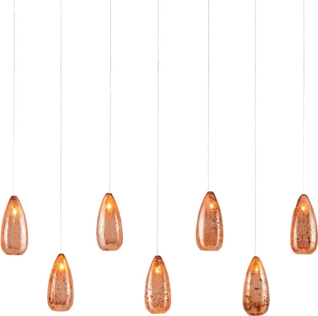 Currey 7-Light Contemporary Multi-Drop Pendant Clear Silver Finish (1 of 4)