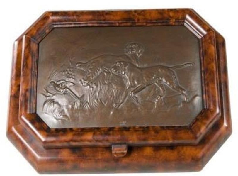 Lodge Style Bird Dogs Decorative Hinged Box in Green Resin: Lodge Style Bird Dogs Decorative Hinged Box in Green Resin This item is made at time of order. Please allow 42 to 70 days for production. Elevate your home decor with this beautifully crafted Traditio