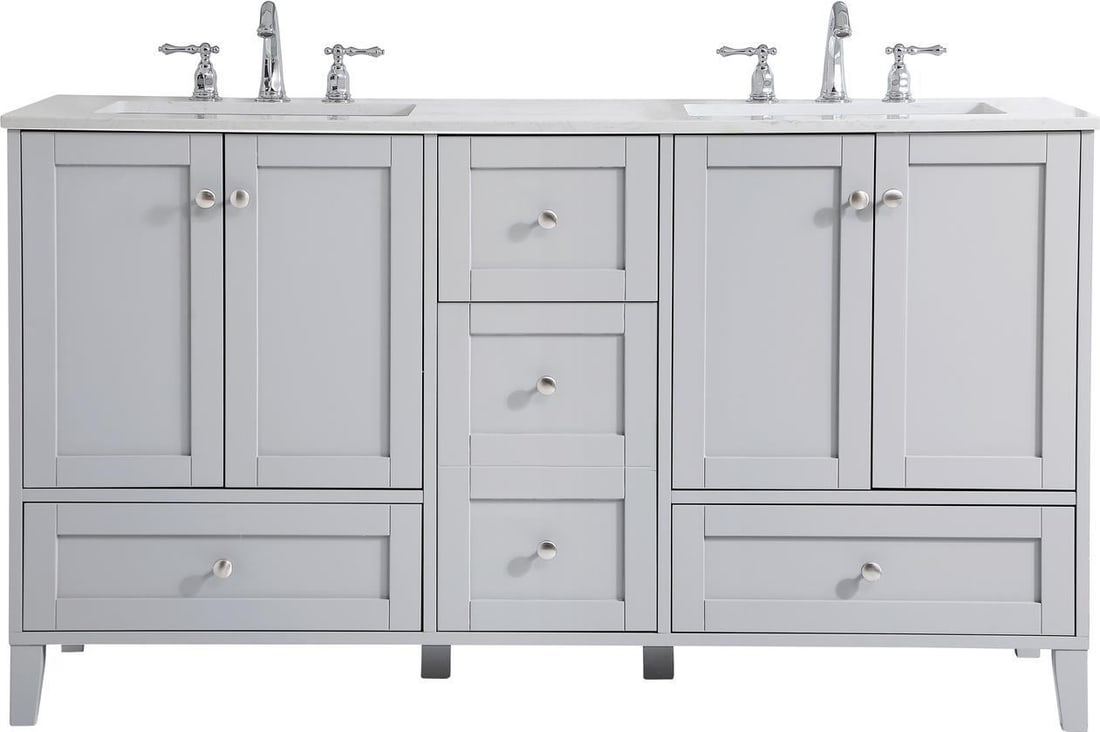 Elegant Lighting Grey Transitional Bathroom Vanity with Storage (1 of 1)